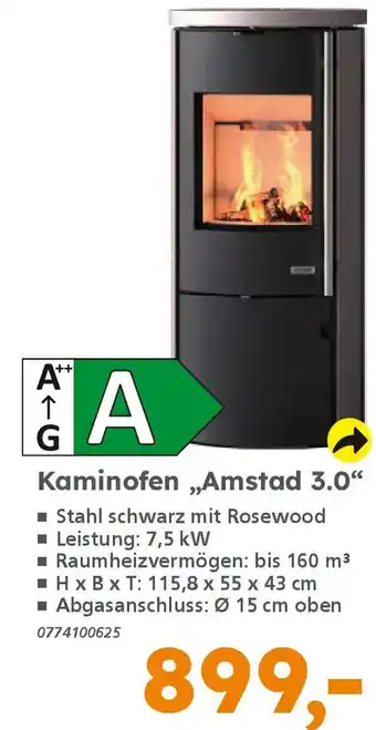 Globus Baumarkt Kaminofen „Amstad 3.0" Angebot