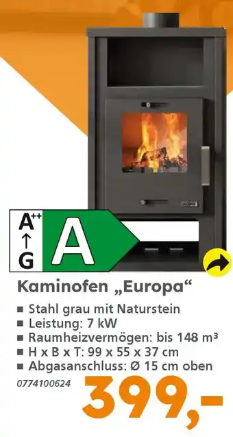 Globus Baumarkt Kaminofen „Europa" Angebot