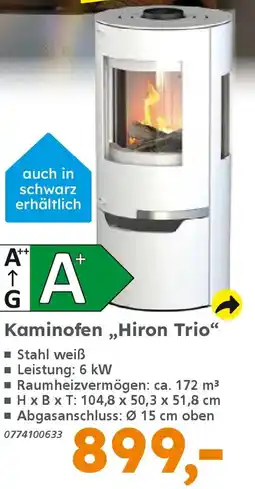 Globus Baumarkt Kaminofen,,Hiron Trio" Angebot