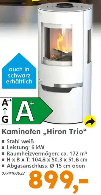 Globus Baumarkt Kaminofen,,Hiron Trio" Angebot