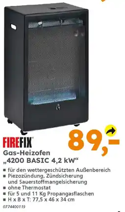 Globus Baumarkt FIREFIX Gas-Heizofen "4200 BASIC 4,2 kW" Angebot