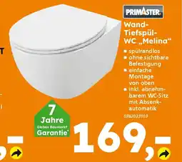 Globus Baumarkt PRIMASTER Wand- Tiefspül- WC „Melina❝ Angebot