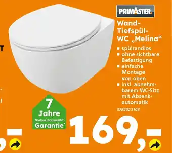 Globus Baumarkt PRIMASTER Wand- Tiefspül- WC „Melina❝ Angebot