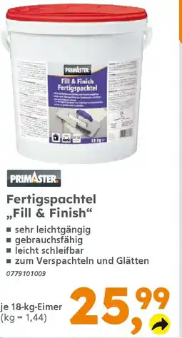 Globus Baumarkt PRIMASTER Fill & Finish Fertigspachtel Angebot