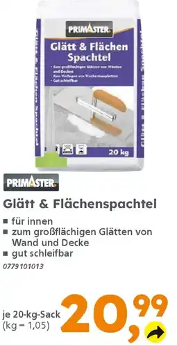 Globus Baumarkt PRIMASTER Glätt & Flächenspachtel Angebot
