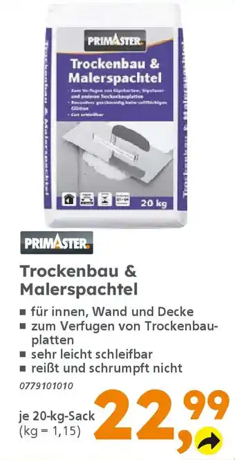 Globus Baumarkt PRIMASTER Trockenbau & Malerspachtel Angebot