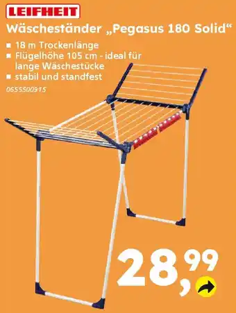 Globus Baumarkt LEIFHEIT Wäscheständer „Pegasus 180 Solid" Angebot