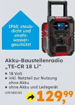 Globus Baumarkt Einhell Akku-Baustellenradio „TE-CR 18 Li" Angebot