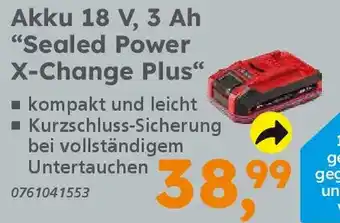 Globus Baumarkt Einhell Akku 18 V, 3 Ah "Sealed Power X-Change Plus" Angebot