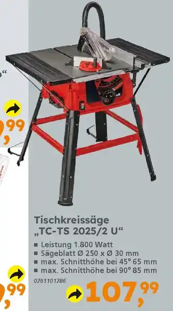 Globus Baumarkt Einhell Tischkreissäge ,,TC-TS 2025/2 U" Angebot