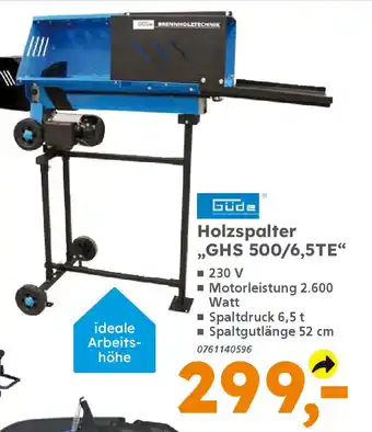 Globus Baumarkt Güde Holzspalter ,,GHS 500/6,5TE" Angebot
