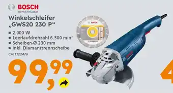 Globus Baumarkt BOSCH Winkelschleifer ,,GWS20 230 P" Angebot