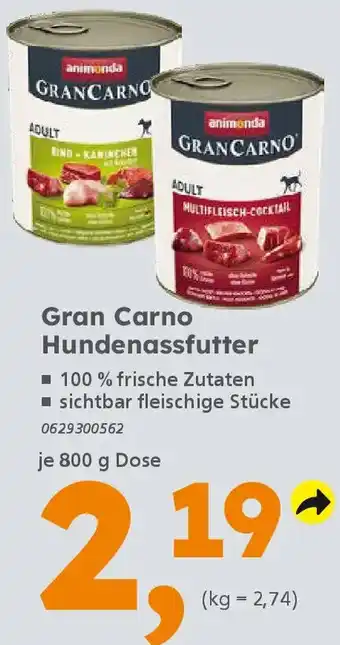 Globus Baumarkt Gran Carno Hundenassfutter Angebot