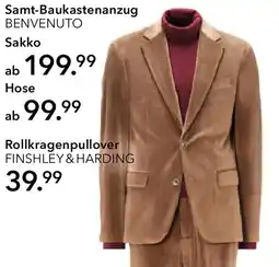 Peek & Cloppenburg Hamburg BENVENUTO Samt-Baukastenanzug Sakko Angebot