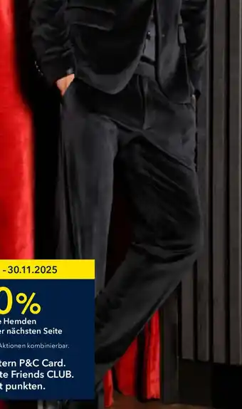 Peek & Cloppenburg Hamburg BENVENUTO Samt-Baukastenanzug Hose Angebot