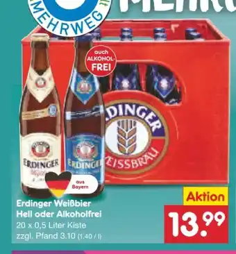 Netto Marken-Discount Erdinger Weißbräu Weißbier Hell Angebot