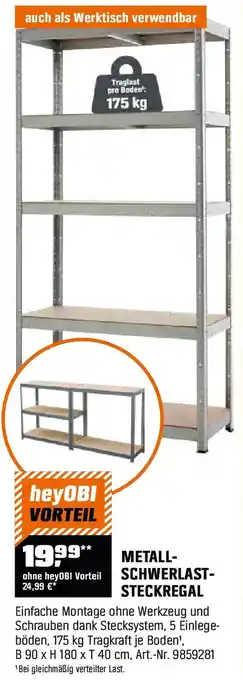 OBI Metall schwerlaststeckregal Angebot