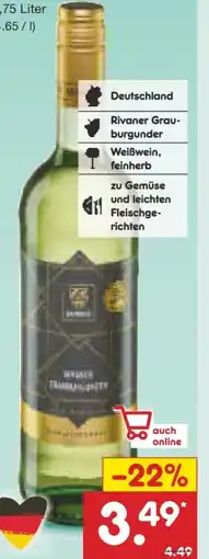 Netto Marken-Discount Weingold Grauer Burgunder Rivaner Angebot