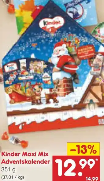 Netto Marken-Discount Ferrero Kinder Maxi Mix Adventskalender Angebot