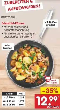 Netto Marken-Discount Brat Maxx Edelstahl-Pfanne 20cm Angebot