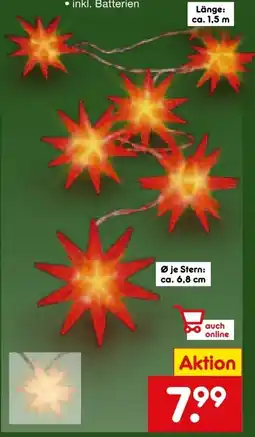 Netto Marken-Discount Dekor 3D Leuchtsternkette Angebot