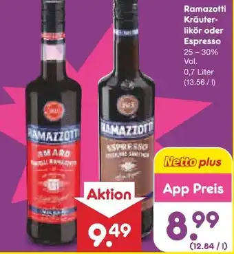Netto Marken-Discount Ramazzotti Kräuterlikör Angebot