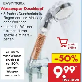 Netto Marken-Discount easy! MAXX Wasserspar-Duschkopf Angebot