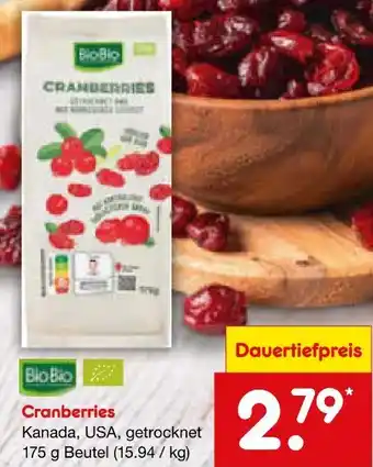 Netto Marken-Discount BioBio Bio Cranberries getrocknet Angebot