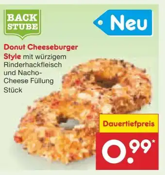 Netto Marken-Discount Netto Backstube Pizza Donut Cheeseburger Style Angebot