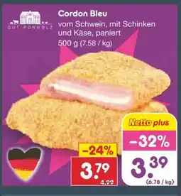Netto Marken-Discount Gut Ponholz Cordon Bleu vom Schwein Angebot