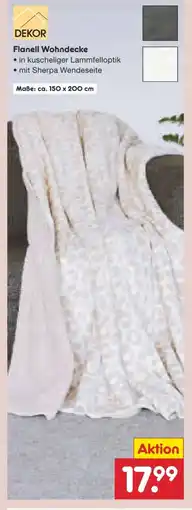 Netto Marken-Discount Dekor Flanell Wohndecke Angebot