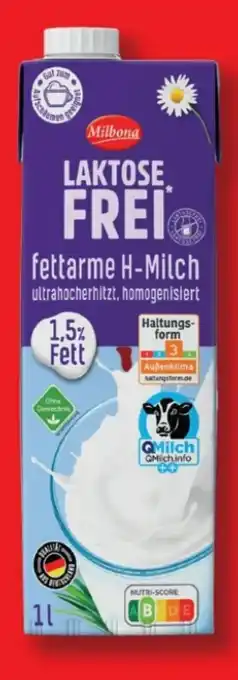 Lidl Milbona Laktosefreie haltbare fettarme Milch Angebot