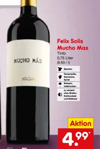 Netto Marken-Discount Felix Solis Mucho Más Tinto Angebot