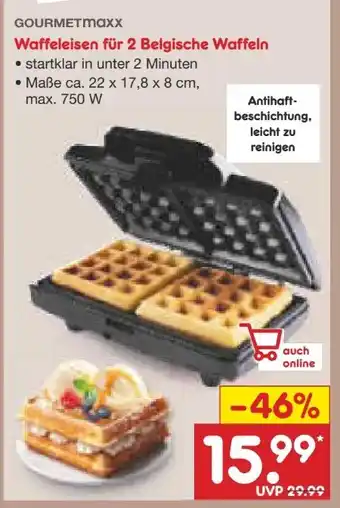 Netto Marken-Discount Gourmetmaxx Waffeleisen Angebot