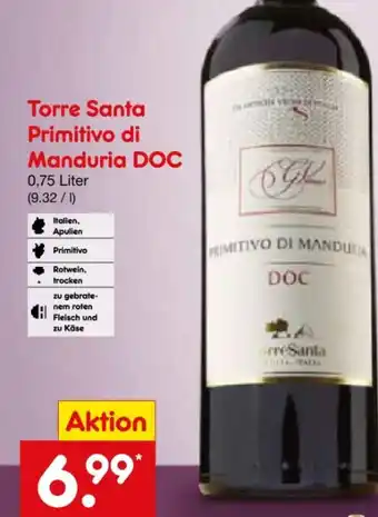Netto Marken-Discount Torre Santa Primitivo di Manduria Angebot