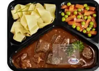 Scheck-in-Center Scheck-in Manufaktur Rinder-Saftgulasch mit Karotten-Erbsengemüse Angebot