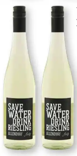 Scheck-in-Center Allendorf Save Water Drink Riesling Dry Angebot