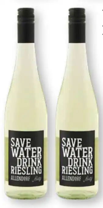 Scheck-in-Center Allendorf Save Water Drink Riesling Dry Angebot