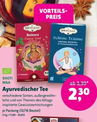 Biomarkt SHOTI MAA Ayurvedischer Tee Angebot