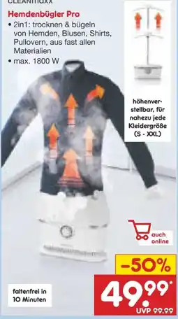 Netto Marken-Discount Clean Maxx Hemden- und Blusenbügler Angebot