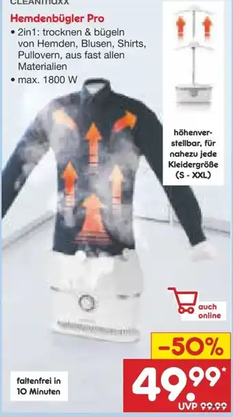 Netto Marken-Discount Clean Maxx Hemden- und Blusenbügler Angebot