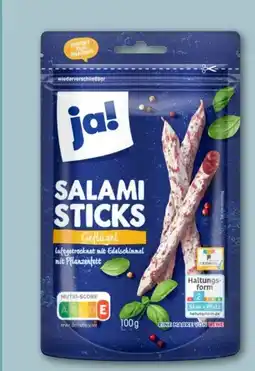 REWE Center ja! Salami Sticks Geflügel Angebot