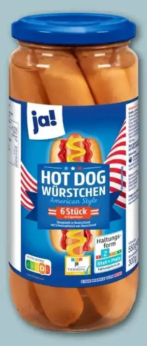 REWE Center ja! Hot Dog Würstchen Angebot