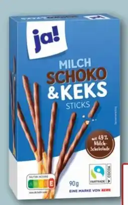 REWE Center ja! Zartbitter Schoko & Keks Sticks Angebot