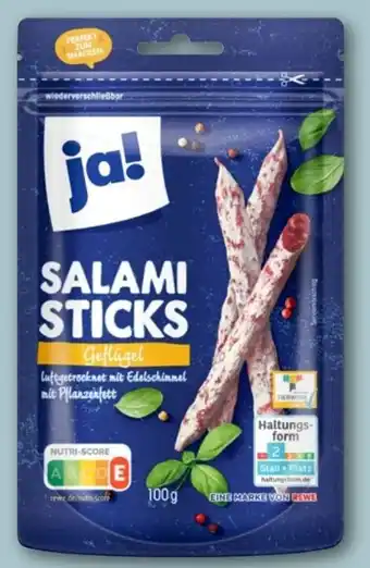 REWE ja! Salami Sticks Geflügel Angebot