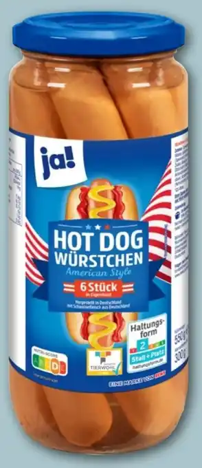 REWE ja! Hot Dog Würstchen Angebot