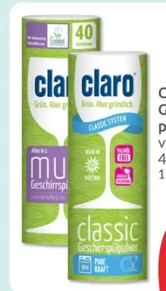 Budni Claro Geschirrspülpulver Angebot