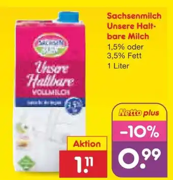 Netto Marken-Discount Sachsenmilch Unsere Haltbare Milch Angebot