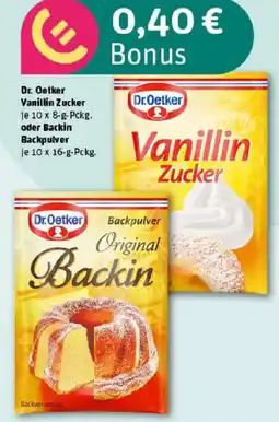 REWE Dr. Oetker Vanillin Zucker oder Backin Backpulver Angebot