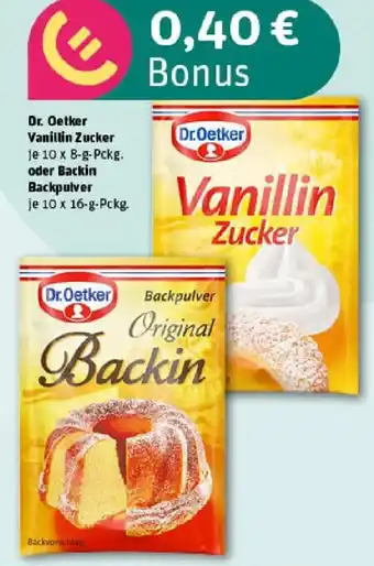 REWE Dr. Oetker Vanillin Zucker oder Backin Backpulver Angebot